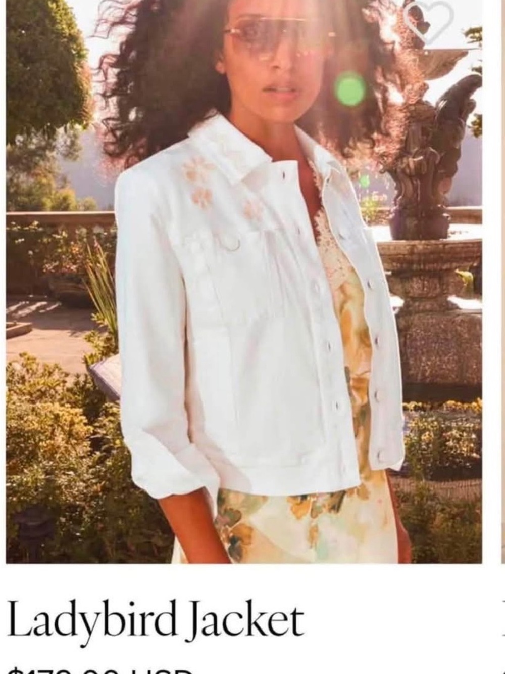 CAbi Ladybird Jean Jacket in White with Subtle Embroidery